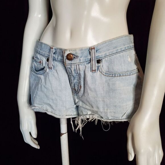 Abercrombie & Fitch Madison Blue Jean Shorts (4) - Picture 1 of 5